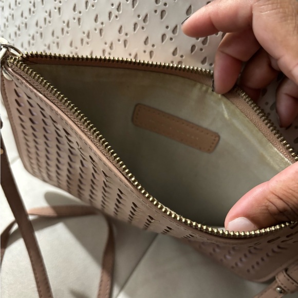 Kurt Geiger Brown Heart Cutout Crossbody Bag - Picture 3 of 3